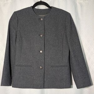 Vintage Pendleton 100% Virgin Wool Gray Jacket Made USA Size 8P